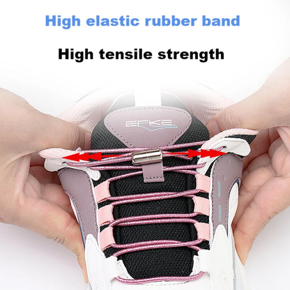1 Pair Round Elastic No Tie Shoelaces Colorful Sneakers Cordless Shoelaces Glitter Kids Adult Quick Rubber Bands Shoe Laces