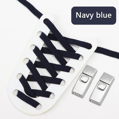 8mm Double-Layer Elastic Press Lock Shoelaces Printed No Tie Shoe Laces Accessories for Sneakers
