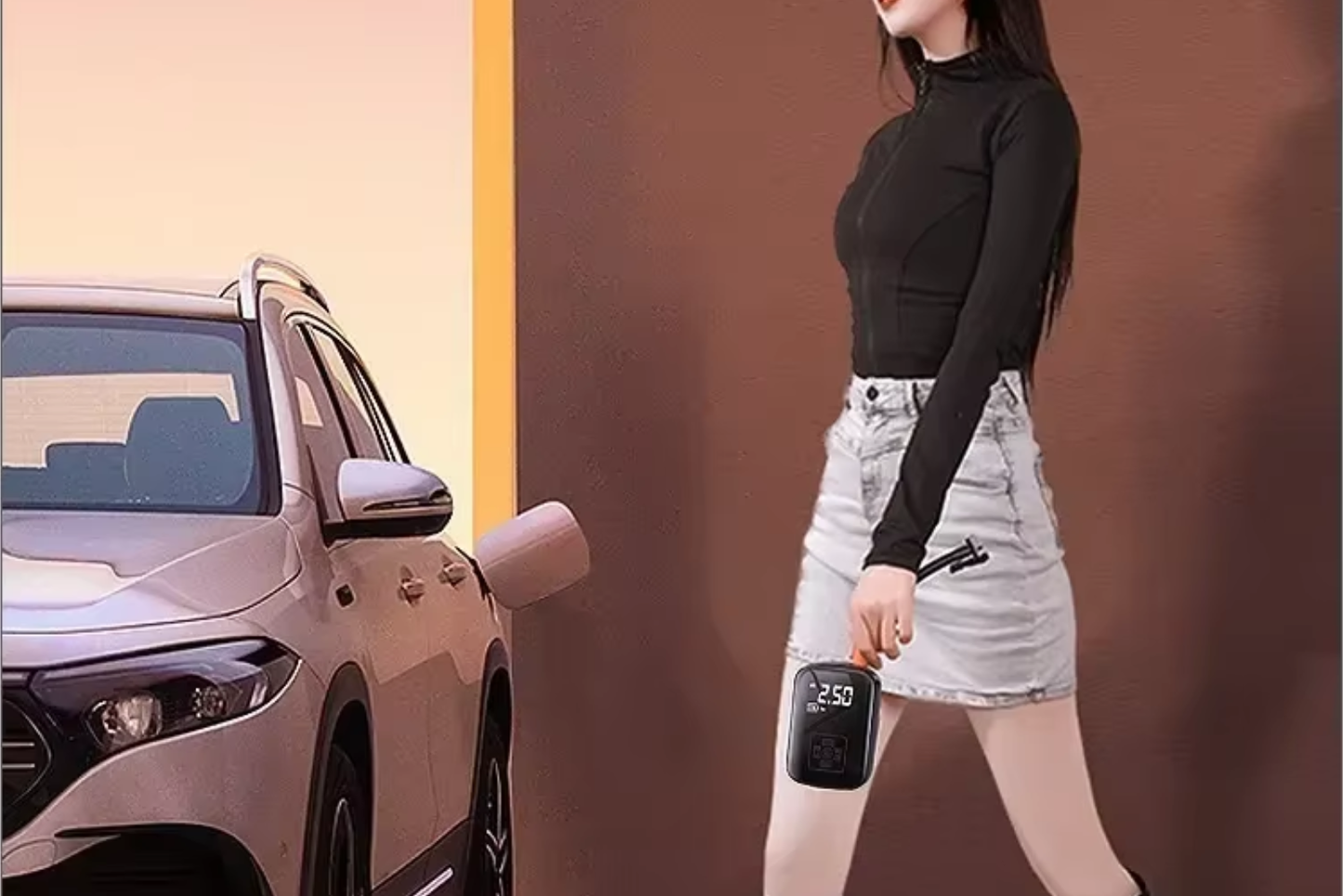 EAFC – przenośny elektryczny kompresor samochodowy 150PSI z funkcją pompowania i oświetleniem