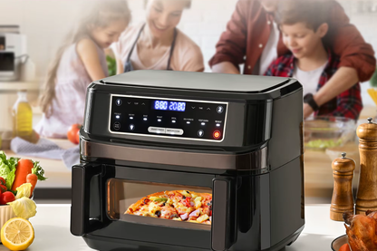 EMPHSISM Frytkownica beztłuszczowa 12L z jedną lub dwiema komorami – zdrowe gotowanie XXL dla całej rodziny