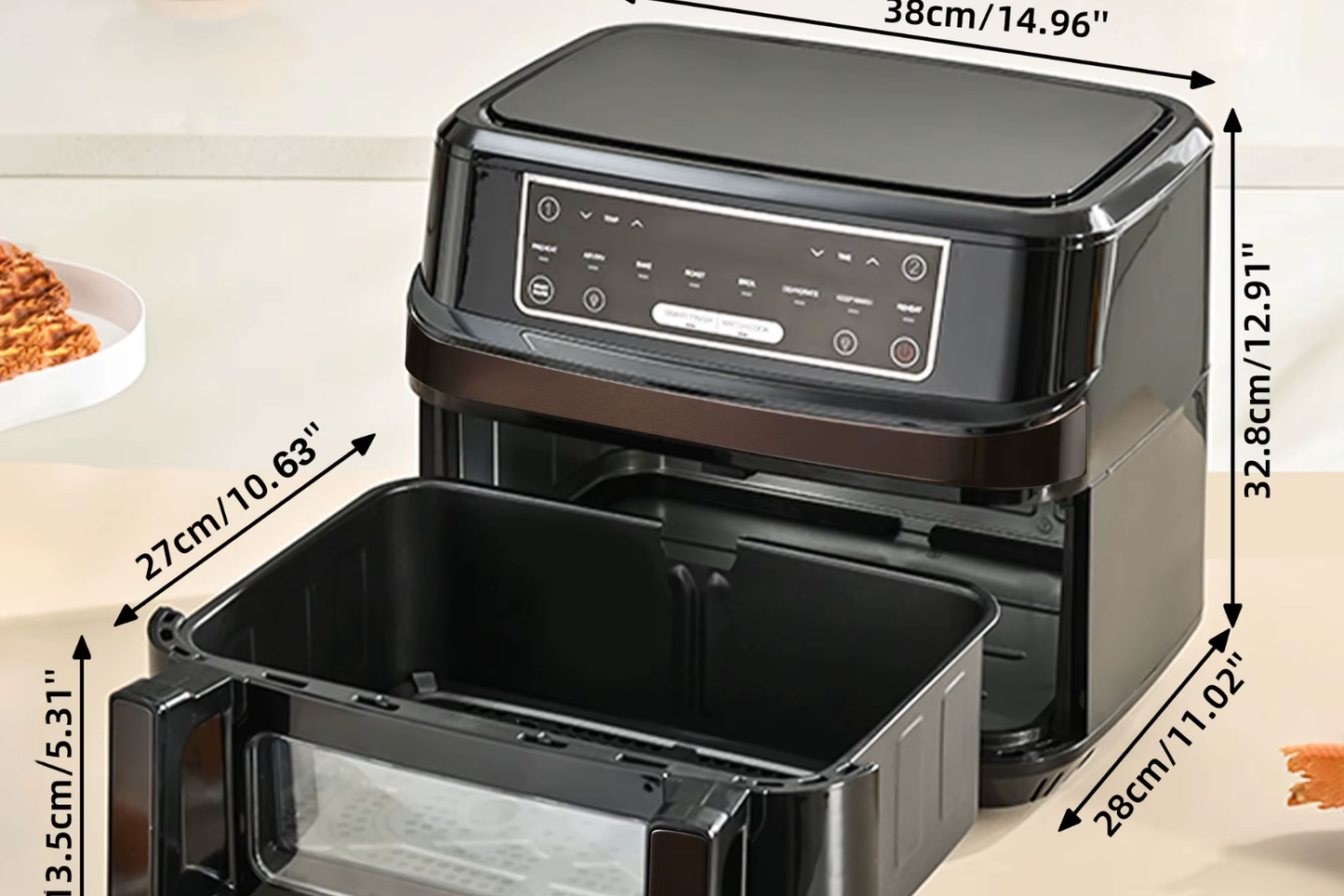 EMPHSISM Frytkownica beztłuszczowa 12L z jedną lub dwiema komorami – zdrowe gotowanie XXL dla całej rodziny