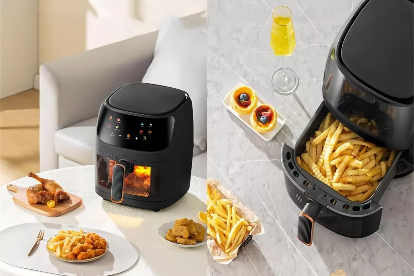 Frytkownica beztłuszczowa Vremota 2400W 8L z ekranem LED – zdrowe gotowanie bez oleju