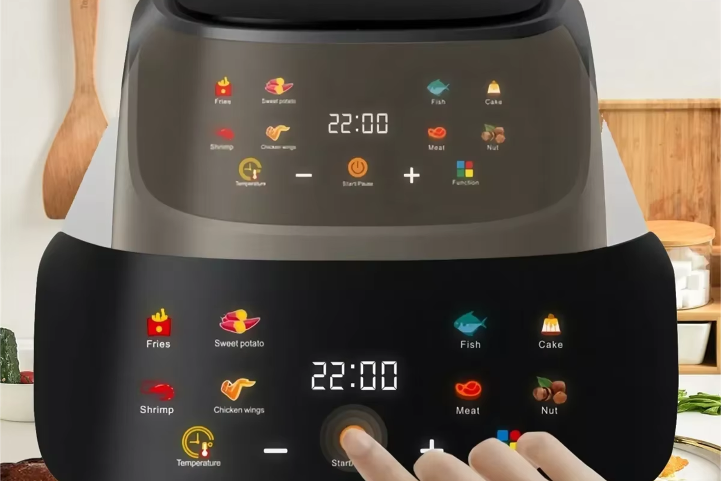 Frytkownica beztłuszczowa Vremota 2400W 8L z ekranem LED – zdrowe gotowanie bez oleju