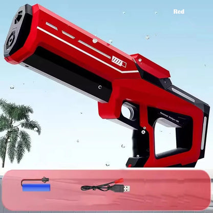 43 cm W pełni elektryczny automatyczny pistolet na wodę – przenośna zabawka dla dzieci do letnich bitew wodnych na plaży.