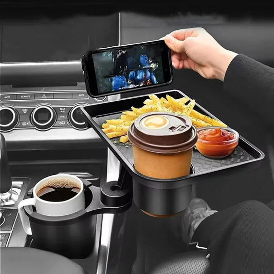 High Quality Universal Car Cup Holder Tray - 360 °   Rotating Adjustable Dual Cup Organizer