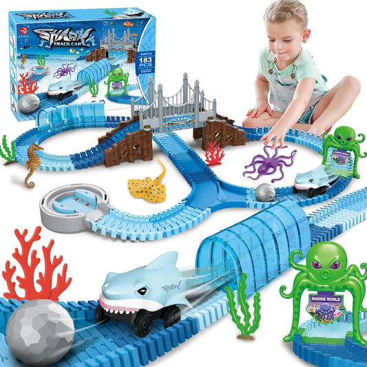 VATOS Shark Race – elastyczny tor wyścigowy z motywem oceanicznym dla dzieci 3+