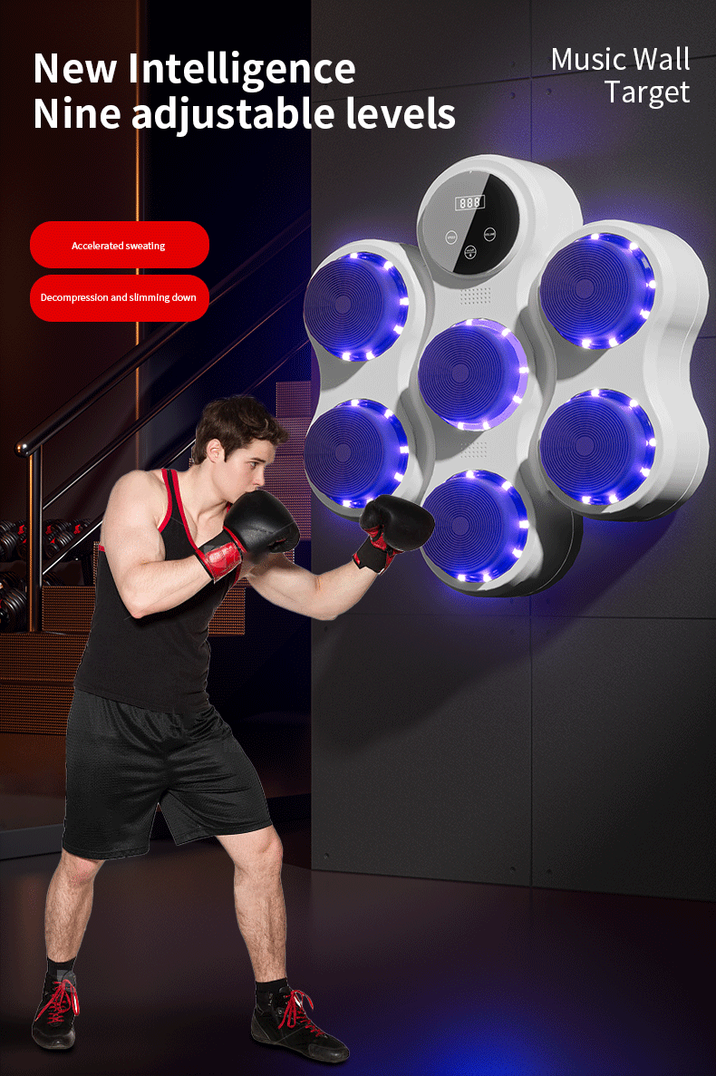 Bluetooth Music Boxing Machine Muay Thai Training Sandbag Sports Fitness Reaction Practice Boxing Training Equipment Wall Target