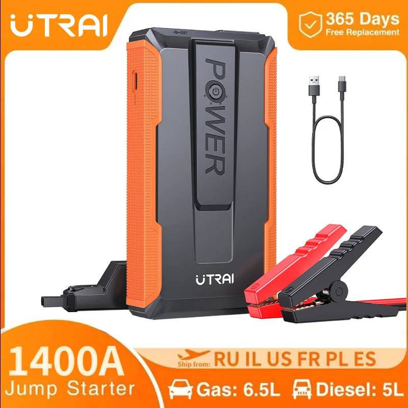UTRAI Auto Jump Starter 1400A – przenośny booster akumulatora i power bank 2w1
