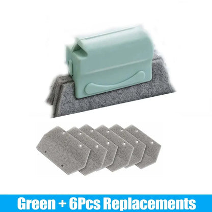 2-in-1 Groove Cleaning Tool Creative Window Groove Cleaning Cloth Window Cleaning Brush Windows Slot Cleaner Brush Groove Brush