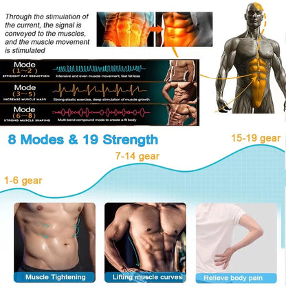 EMS stymulator mięśni do masażu, terapii, rzeźbienia i budowy mięśni brzucha, ulga w bólu, fitness całego ciała.