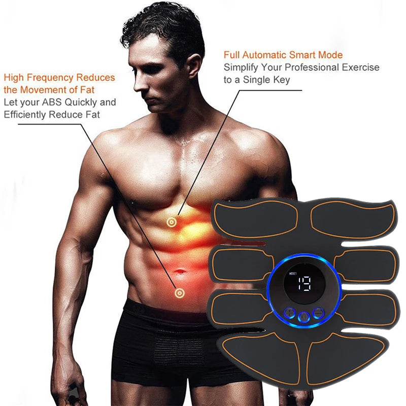 Masażer Mięśni Brzucha Fitness ABS – Plastry do Treningu Mięśni Ramion i Brzucha, Ładowanie USB.