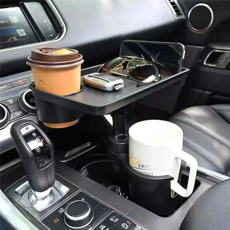 High Quality Universal Car Cup Holder Tray - 360 °   Rotating Adjustable Dual Cup Organizer