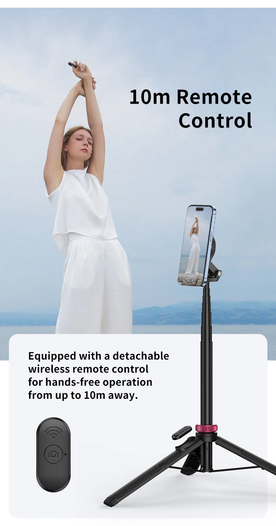 Statyw i selfie stick 2w1 Ulanzi MT-84 z MagSafe i pilotem Bluetooth – idealny do vlogów, streamingu, iPhone 16/15.