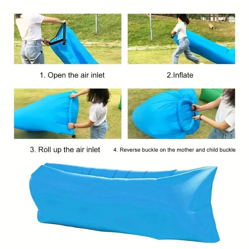Nadmuchiwana Sofa Plenerowa – przenośne łóżko powietrzne na plażę, piknik i biwak