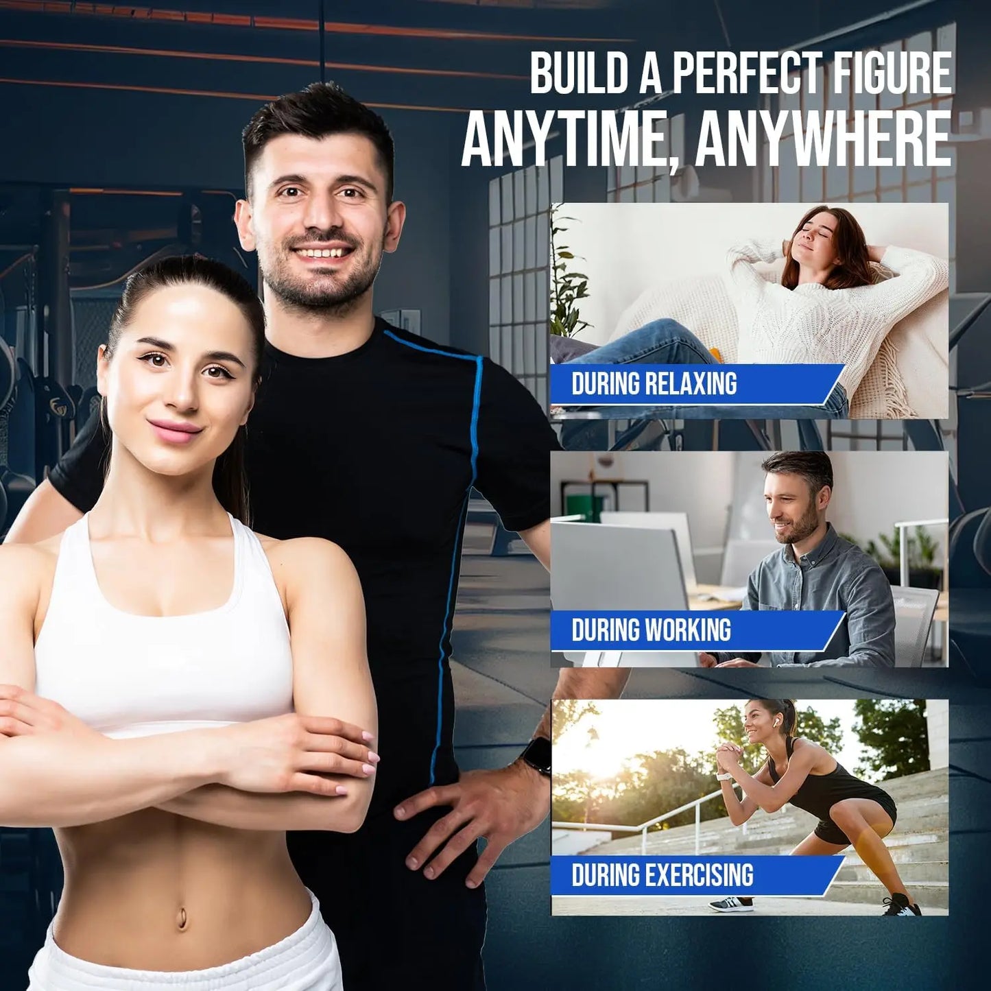 EMS stymulator mięśni do masażu, terapii, rzeźbienia i budowy mięśni brzucha, ulga w bólu, fitness całego ciała.