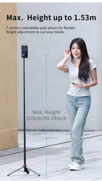 Statyw i selfie stick 2w1 Ulanzi MT-84 z MagSafe i pilotem Bluetooth – idealny do vlogów, streamingu, iPhone 16/15.