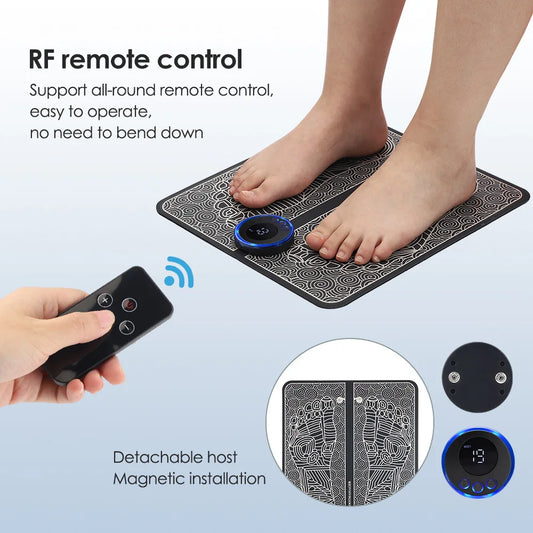 EMS Foot Massager Pad to urządzenie, które łagodzi ból, poprawia krążenie, relaksuje stopy i stymuluje mięśnie.