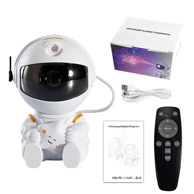 Projektor LED Astronauta – gwiaździste niebo w pokoju dziecka, idealna lampka nocna i dekoracja sypialni, świetny prezent.