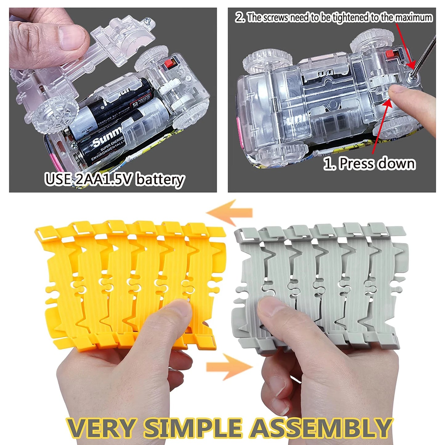 Zabawka torowa z samochodzikami – zestaw kolejowy Track Car Train Toys dla dzieci, edukacyjny zestaw konstrukcyjny