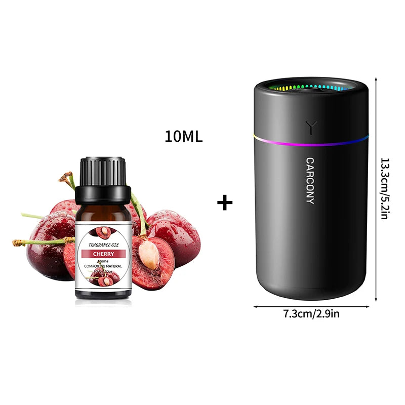 180ML Nawilżacz Powietrza USB z Aromaterapią i LED – Mini Dyfuzor Olejków do Samochodu, Domu i Biura.