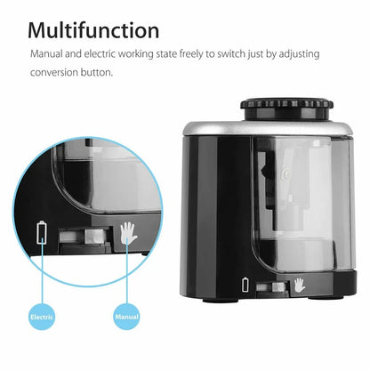 Electric Auto Pencil Sharpener for Students, Helical Steel Blade Sharpener for Artists, Colored Pencils for Kids and Adults 8005