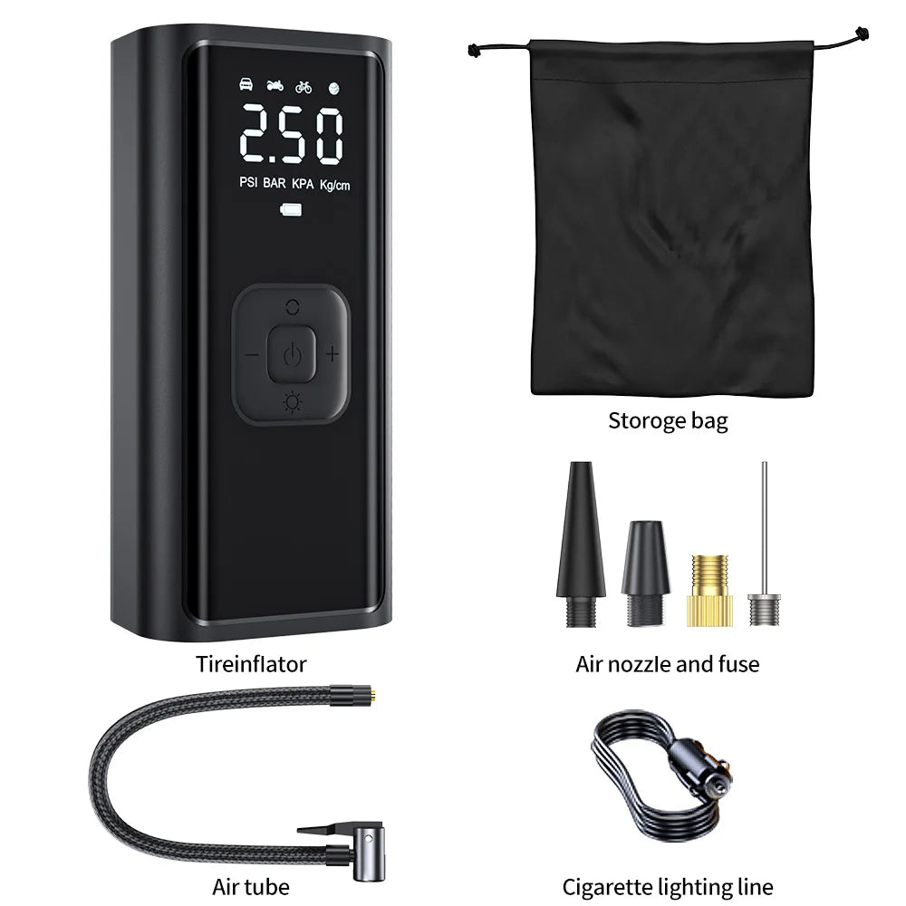 YIJU – bezprzewodowa, cyfrowa pompka do opon samochodowych i rowerowych