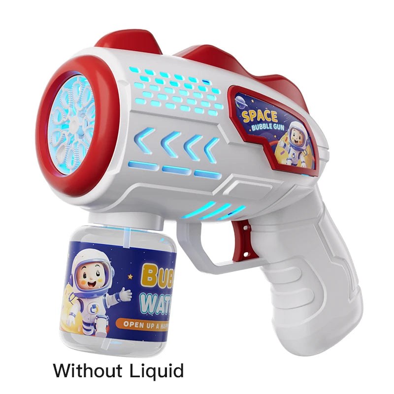 Kolorowy pistolet do baniek z efektem świetlnym, idealny na lato. Automatyczna zabawa, bez rozlewania.