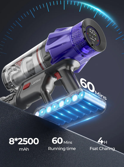 Bezprzewodowy Odkurzacz Ręczny Laresar V7 – 500W, 50KPA, Smart, z Wyjmowaną Baterią i Pojemnikiem na Kurz
