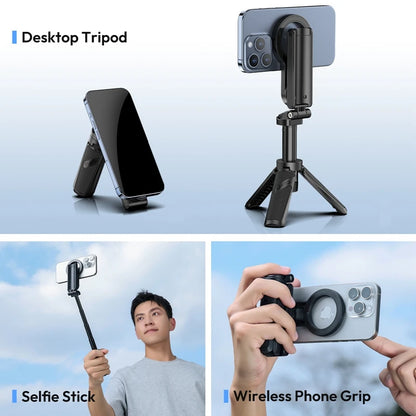 Magnetyczny statyw i selfie stick Ulanzi JJ03 z pilotem Bluetooth – idealny do iPhone 16–13 Pro Max, nagrań i streamingu.