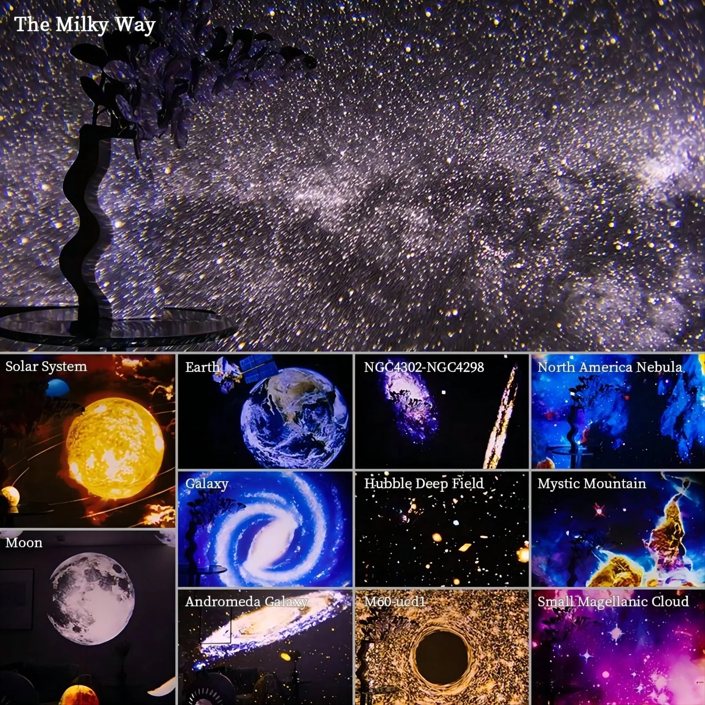 LED Projektor Galaktyki – Obrotowa Lampka Nocna Planetarium z Gwiazdami do Pokoju Dziecka