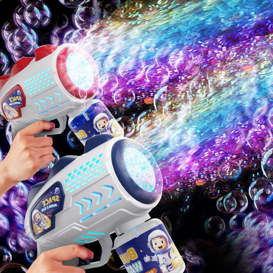 Kosmiczny Astronauta – Automatyczny Pistolet do Baniek z Płynem, zabawka dla dzieci. Kolorowe bańki, świetna zabawa!