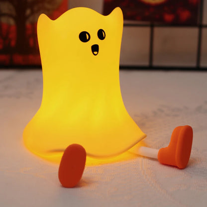 Dotykowa lampka nocna LED w kształcie dyni – silikonowa, ładowalna, ściemnialna, dekoracja pokoju