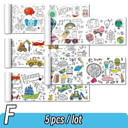 Papier do rysowania dla dzieci – 90 cm zwijany arkusz do kolorowania z motywem zwierząt, papier do malowania i wycinania, edukacyjna zabawka szkolna.