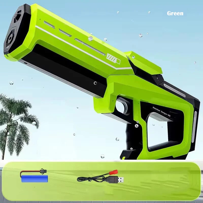 43 cm W pełni elektryczny automatyczny pistolet na wodę – przenośna zabawka dla dzieci do letnich bitew wodnych na plaży.