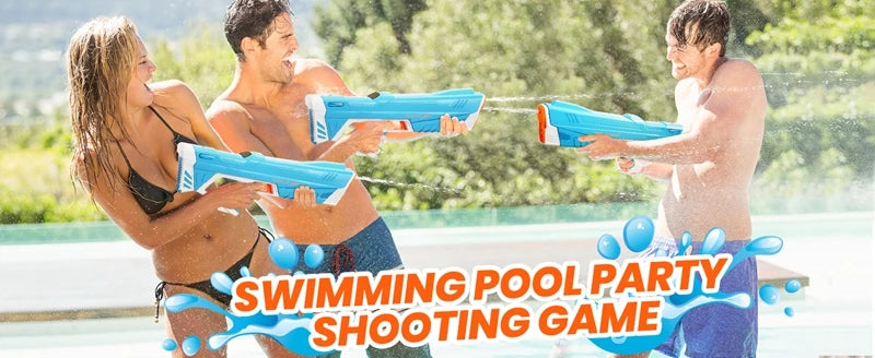 W pełni automatyczny elektryczny pistolet na wodę 43 cm – przenośna zabawka na plażę, idealna do walk wodnych dla dzieci.