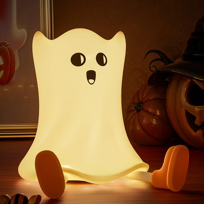 Touch Sensor Silicone LED Night Light Cute Pumpkin Ghost Table Lamps USB Rechargeable Dimmable Bedroom Sleep Lamps Room Decor