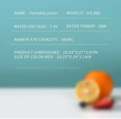 Elektryczny kubek do soków – przenośny blender USB. Idealny na smoothie, soki, koktajle. Bezprzewodowy, lekki, podręczny.