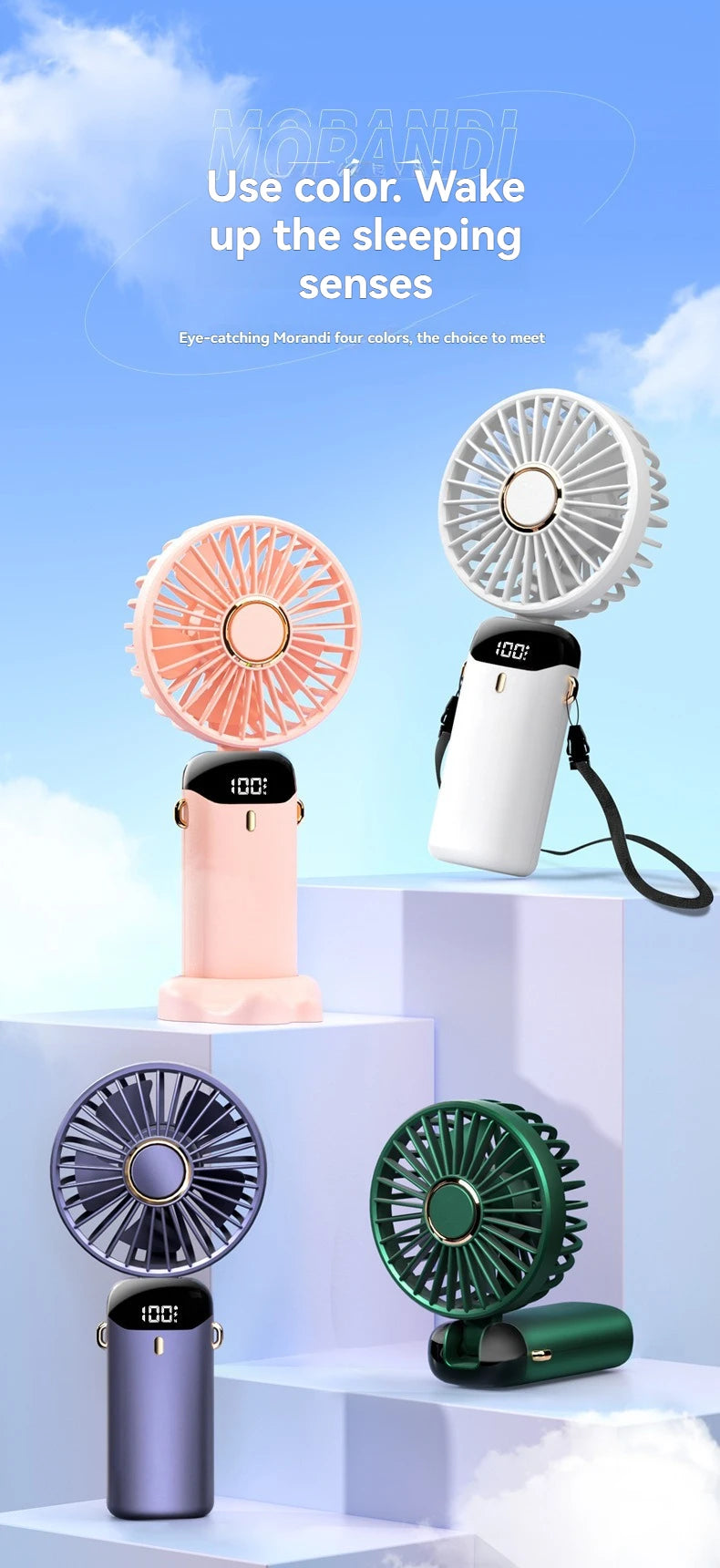 Nowy Elektryczny Wentylator Przenośny – Mini Klimatyzator, Wentylator na Szyję, USB