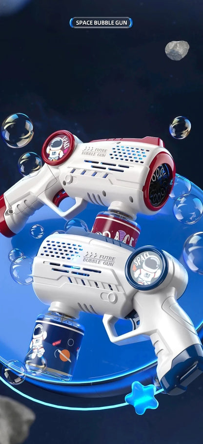 Kolorowy pistolet do baniek z efektem świetlnym, idealny na lato. Automatyczna zabawa, bez rozlewania.
