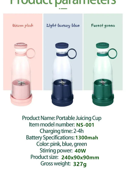 Przenośny blender USB z 6 ostrzami, idealny do smoothie, koktajli i świeżych soków. Lekki, szybki i wygodny.
