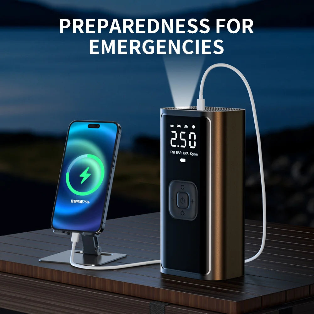 YIJU – bezprzewodowa, cyfrowa pompka do opon samochodowych i rowerowych