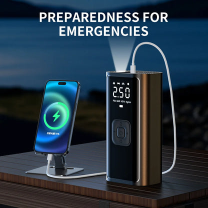 YIJU – bezprzewodowa, cyfrowa pompka do opon samochodowych i rowerowych