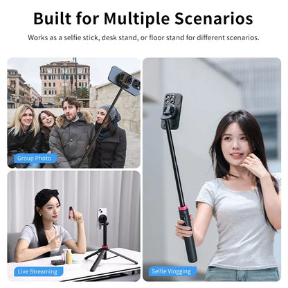 Statyw i selfie stick 2w1 Ulanzi MT-84 z MagSafe i pilotem Bluetooth – idealny do vlogów, streamingu, iPhone 16/15.