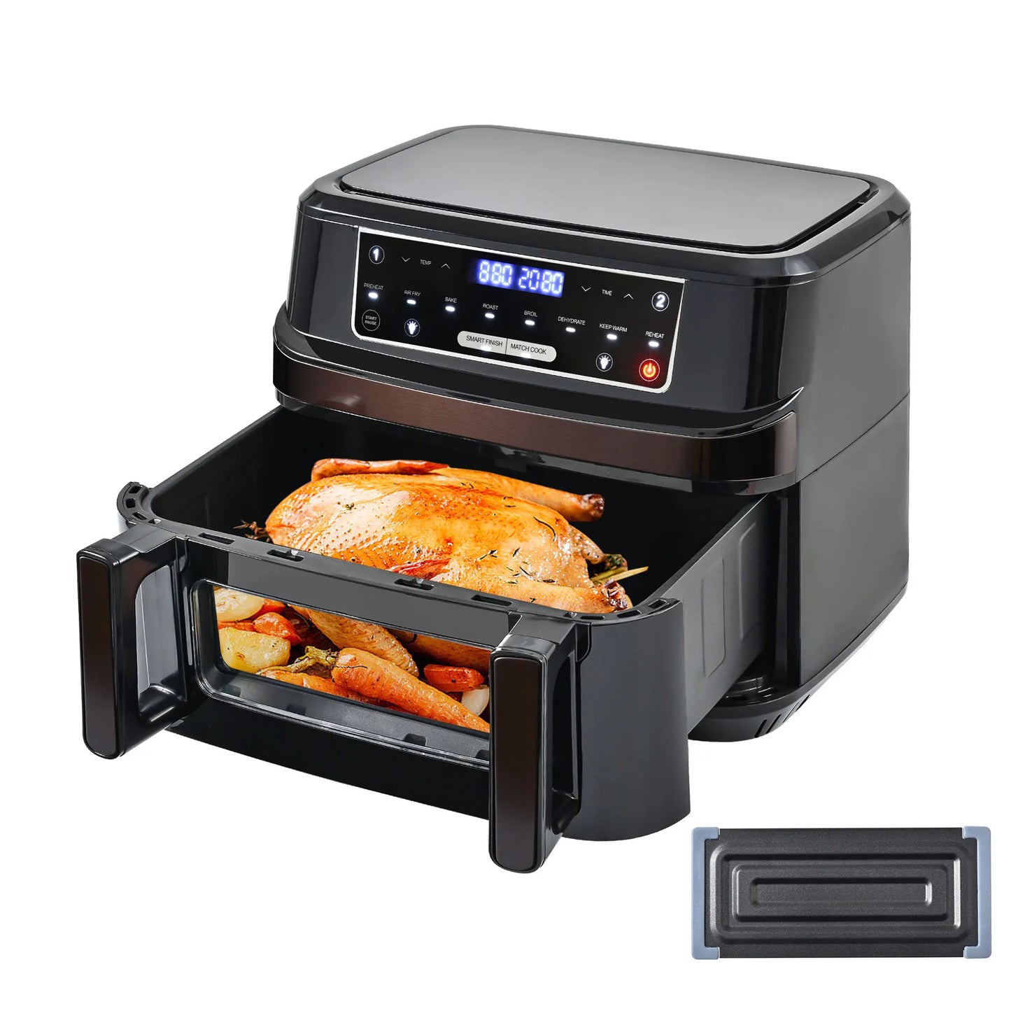 EMPHSISM Frytkownica beztłuszczowa 12L z jedną lub dwiema komorami – zdrowe gotowanie XXL dla całej rodziny