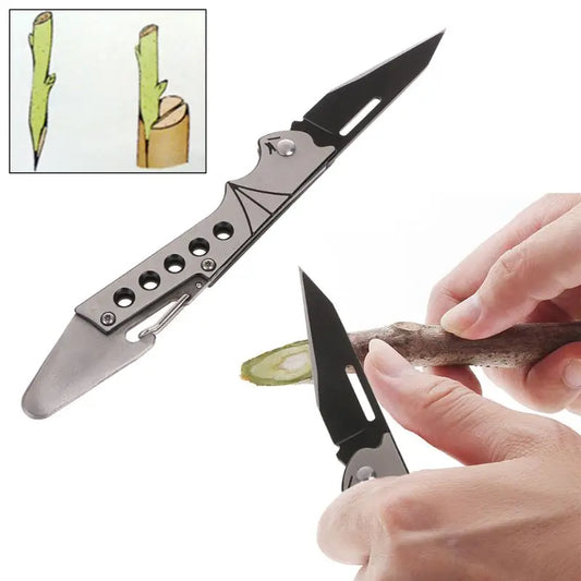 Garden Folding Grafting Knife Pruning Seedling Cutter Stainless Steel Inoc