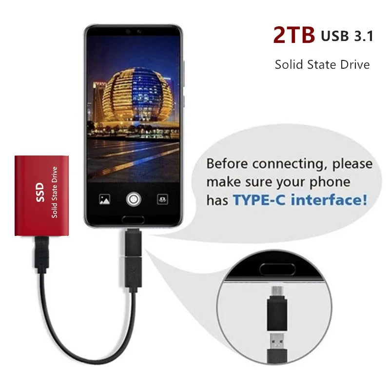 Zewnętrzny Dysk SSD Erilles 1,8" USB 3.0 / Type-C – 500GB, 1TB, 2TB