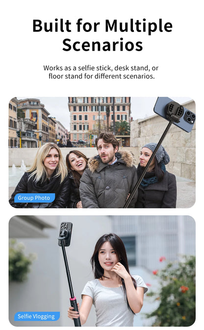 Statyw i selfie stick 2w1 Ulanzi MT-84 z MagSafe i pilotem Bluetooth – idealny do vlogów, streamingu, iPhone 16/15.