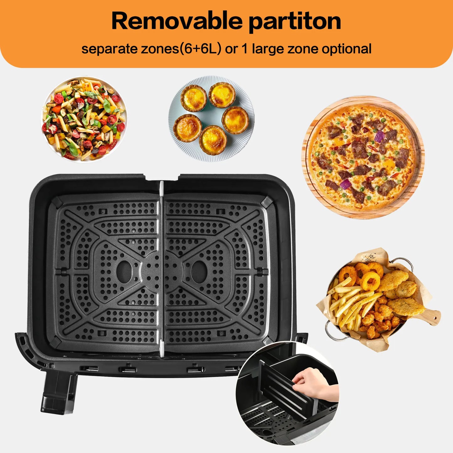 EMPHSISM Frytkownica beztłuszczowa 12L z jedną lub dwiema komorami – zdrowe gotowanie XXL dla całej rodziny