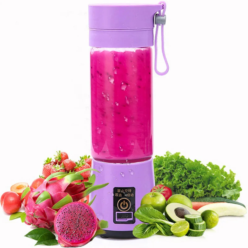 NOWOŚĆ! Mini przenośny blender USB z 6 ostrzami – do smoothie, soków i koktajli. Idealny w podróży.