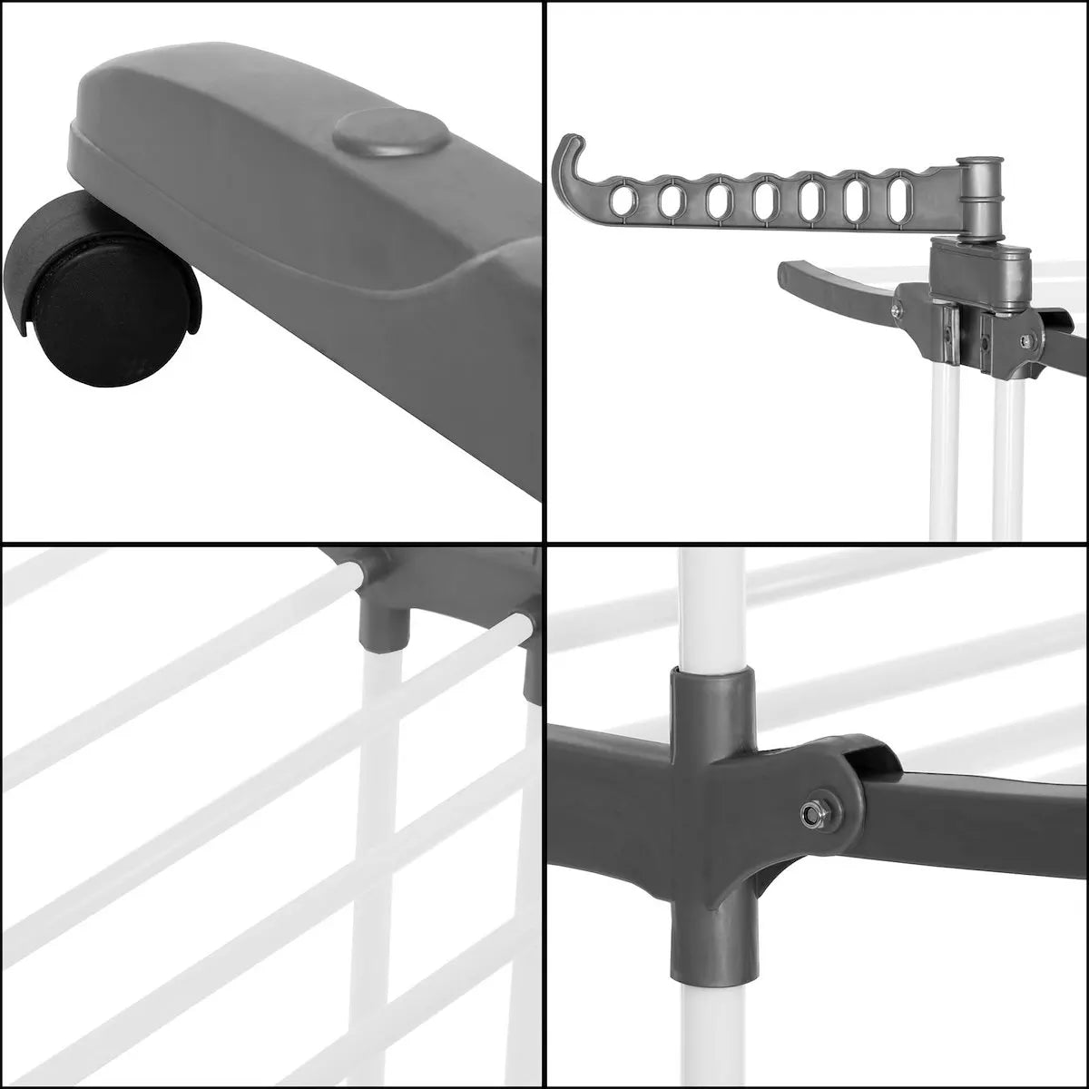 Springos® Suszarka balkonowa składana pionowa 170x75,5x57 cm – wygodne suszenie nawet dużych ilości prania